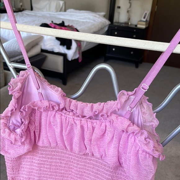 Pink Ruffled Maxi Dress - Picture 7 of 9